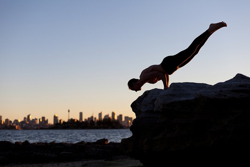 Sydney Yoga Photography; peacock pose
